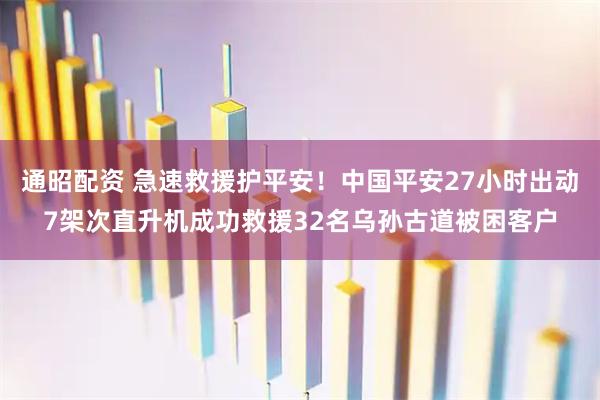 通昭配资 急速救援护平安!中国平安27小时出动7架次直升机成功救援32名乌孙古道被困客户